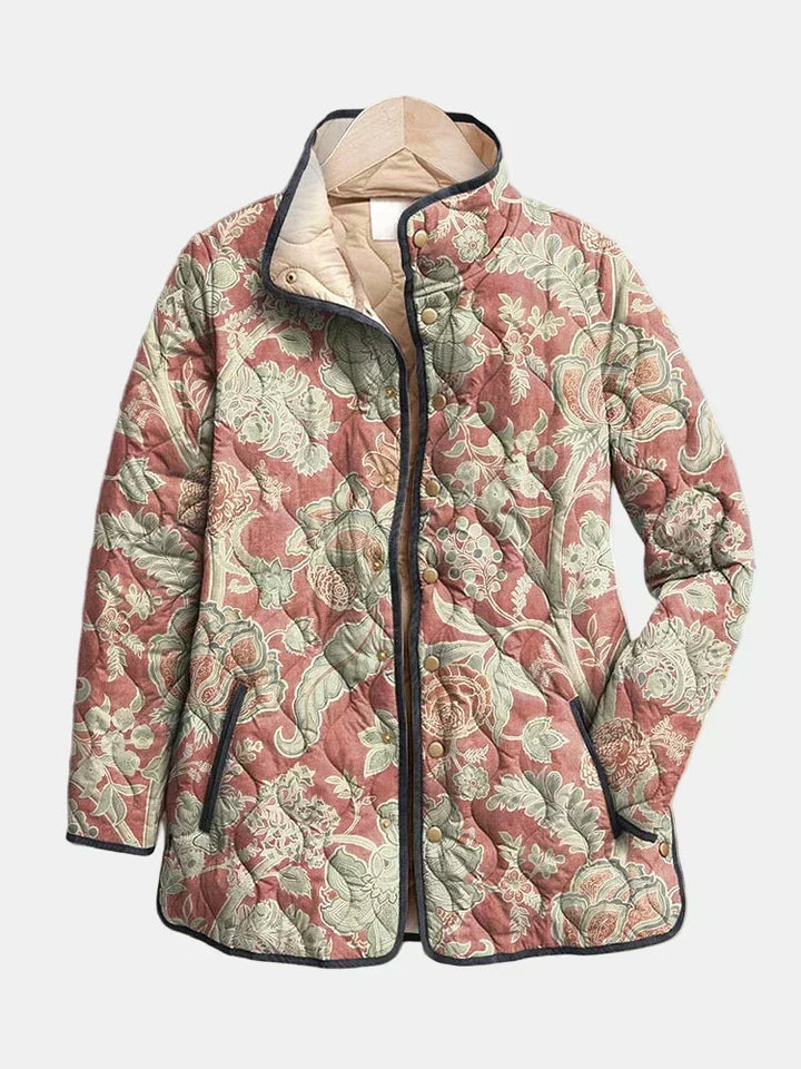 Terracotta Damask Quilted Jacket
