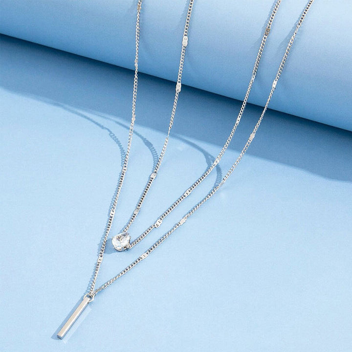 Gold &amp; Silver Double Pendant Necklace