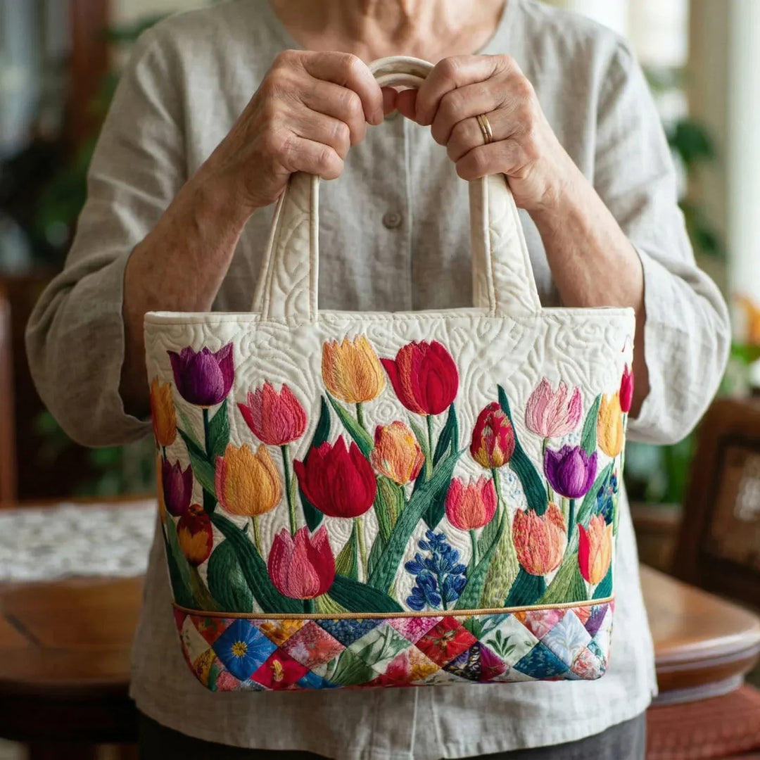 Tote Padded Bag - Tulip Garden