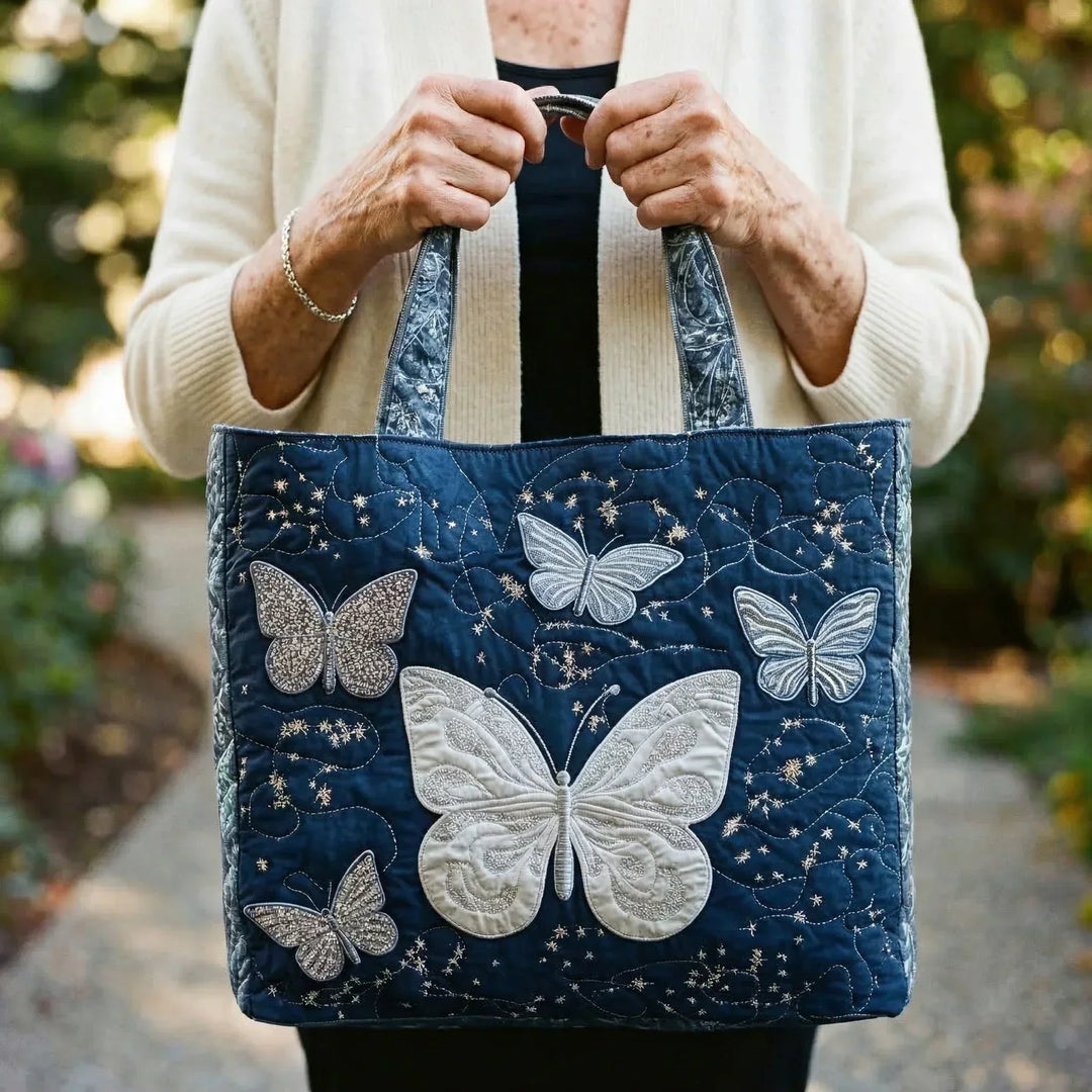 Tote Padded Bag - Silver Butterfly