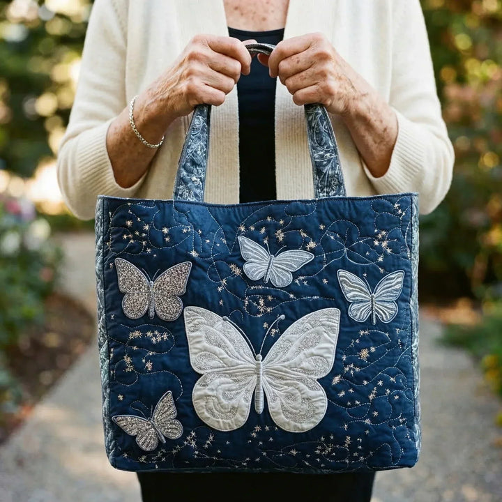 Tote Padded Bag - Silver Butterfly
