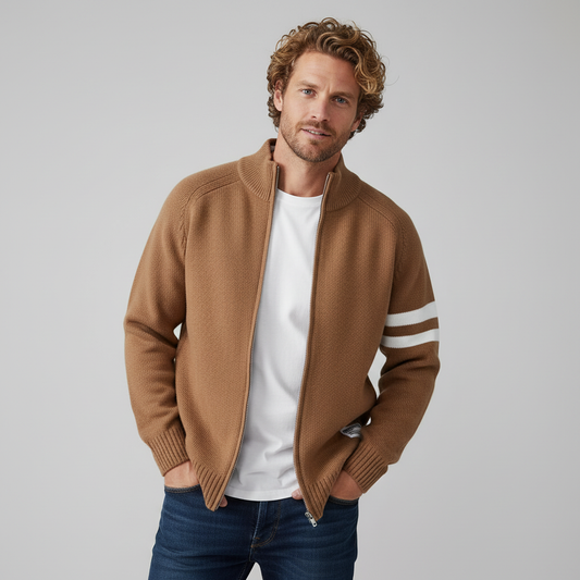 Edmund | Zip-Front Knit Cardigan