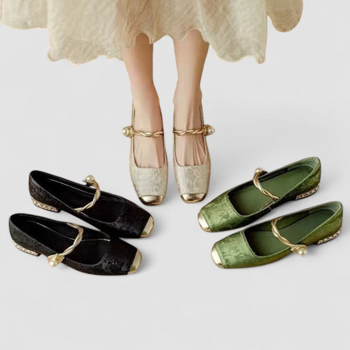 Zara | Satin Jewel-Heel Mary Janes