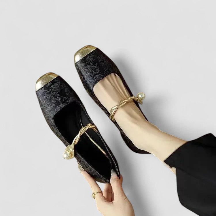 Zara | Satin Jewel-Heel Mary Janes