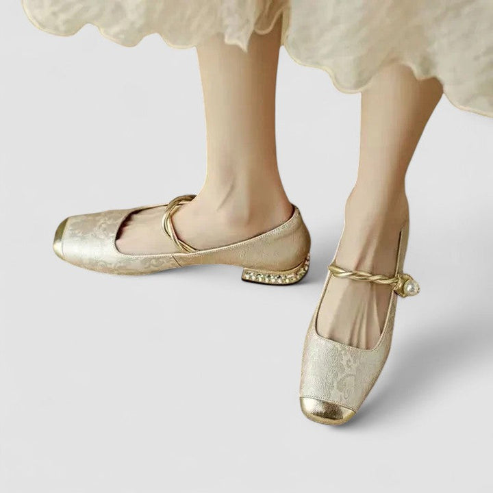 Zara | Satin Jewel-Heel Mary Janes