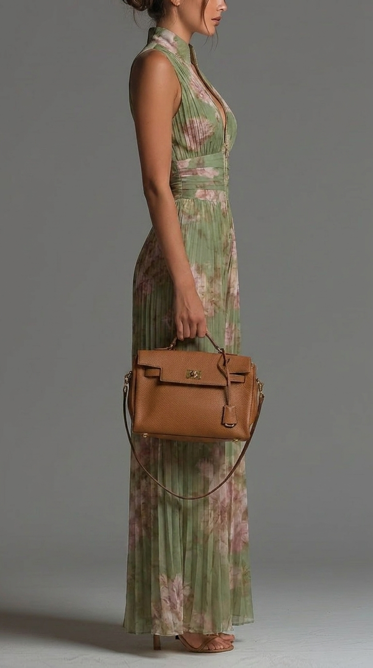 Hannah | Pleated Floral Chiffon Jumpsuit