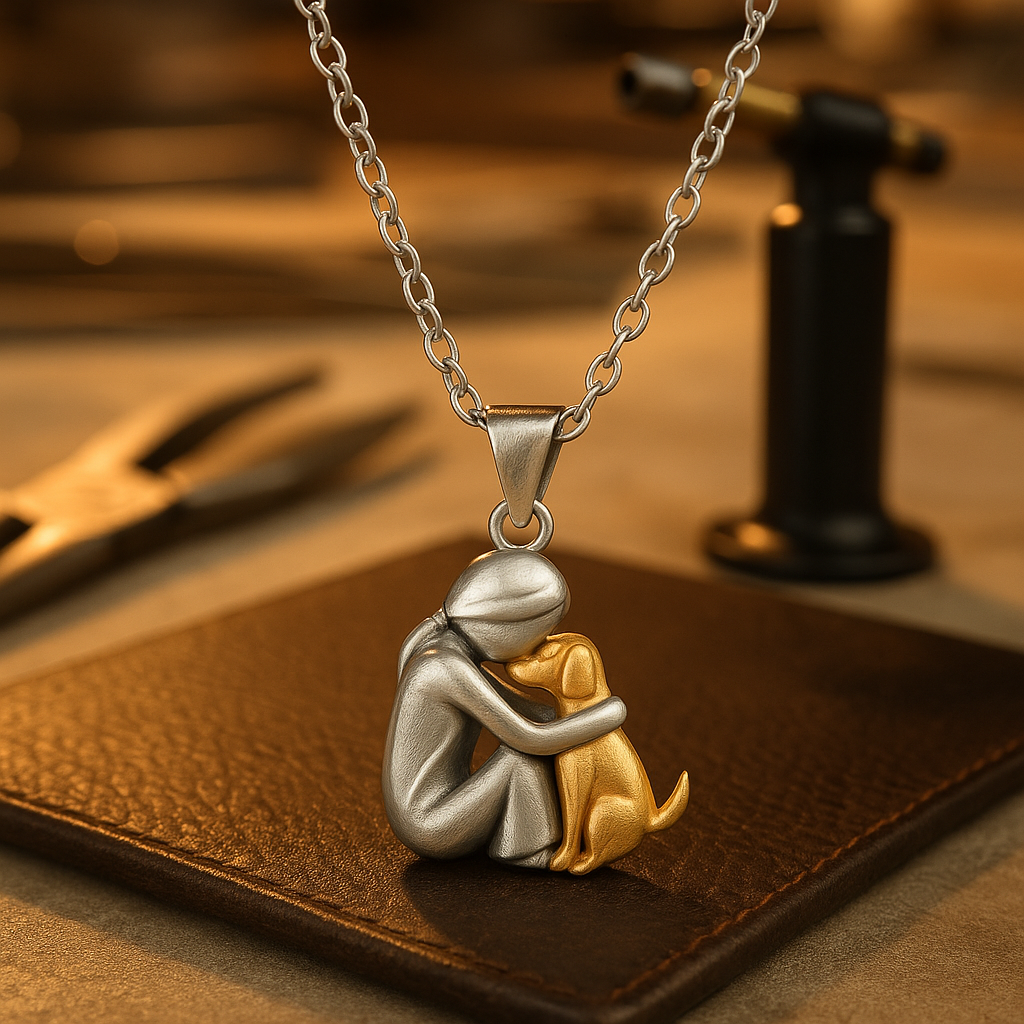 Faith Dog Lover's Pendant Necklace - Gold Women's