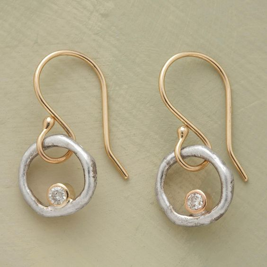 Vintage Gold & Silver – Zirconia Earrings