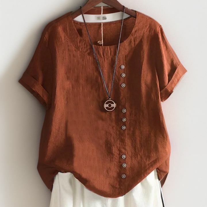 Klara™ | Button Detail T-Shirt