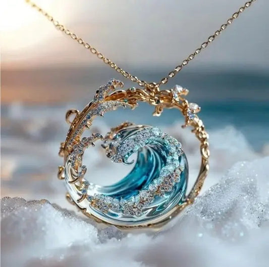 Ocean's Promise Pendant Necklace - Gold