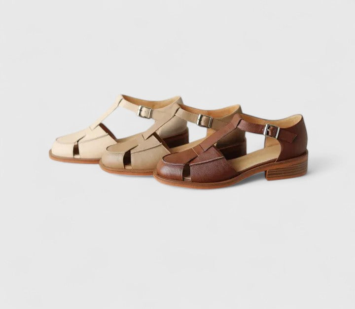 Daphne | Genuine Leather Closed-Toe Strap Sandals