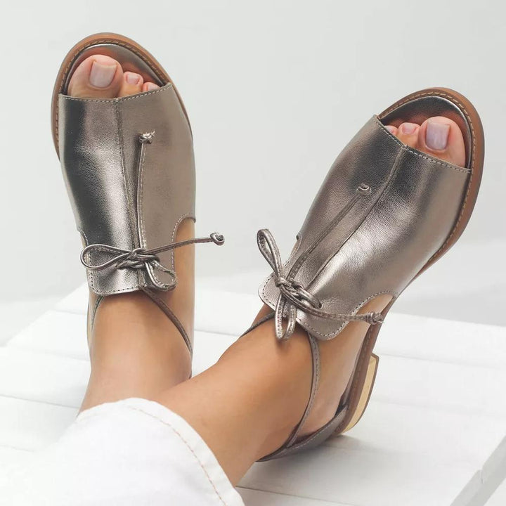 Poppy Lace-Up Sandals - Champagne