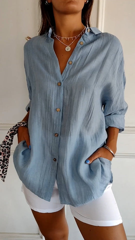 Katrine™ | Elegant Pleated Shirt
