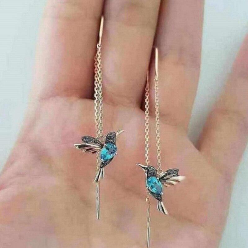 Hummingbird Enamel &amp; Zirconia Earrings