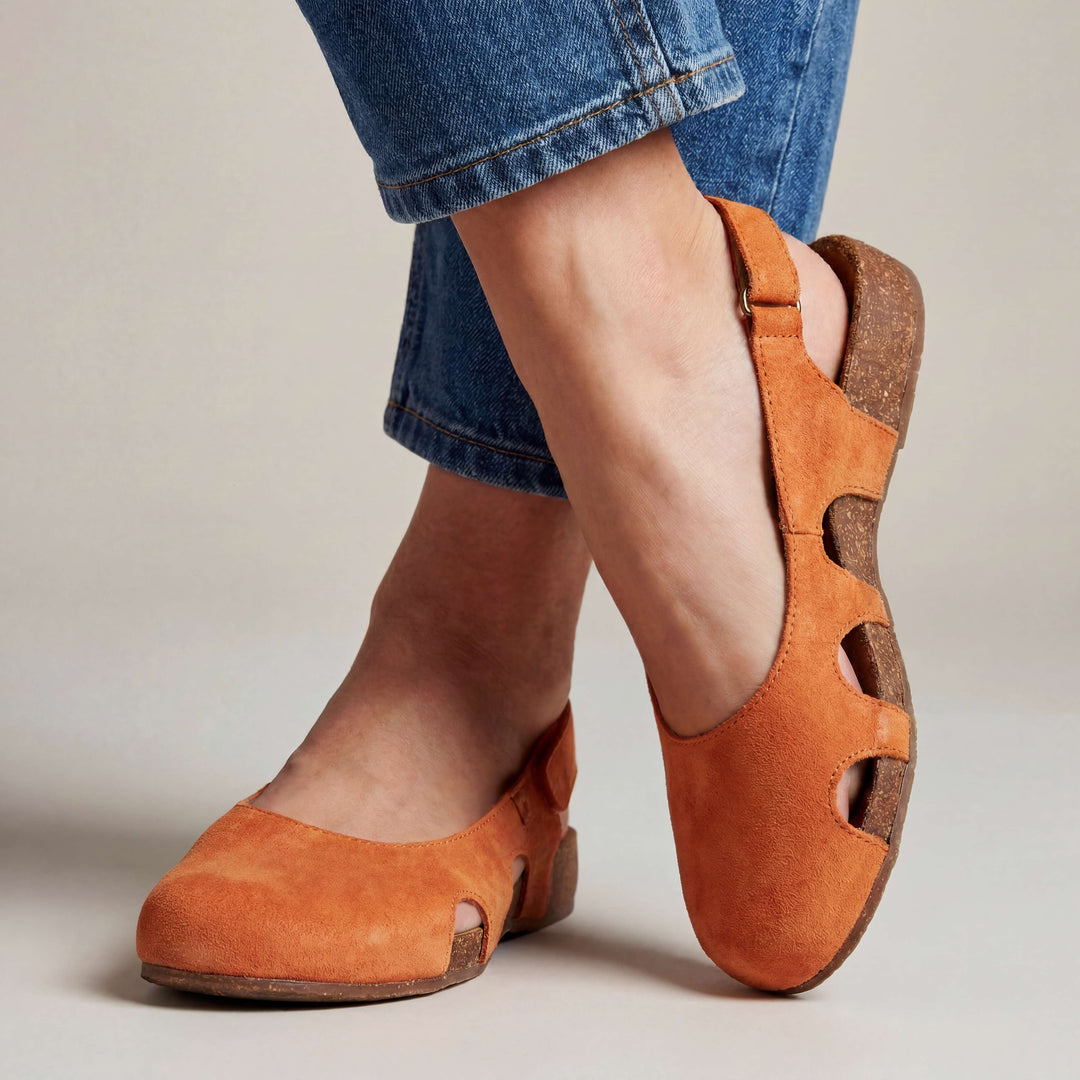 Deborah Cushioned Adjustable Sandals - Orange