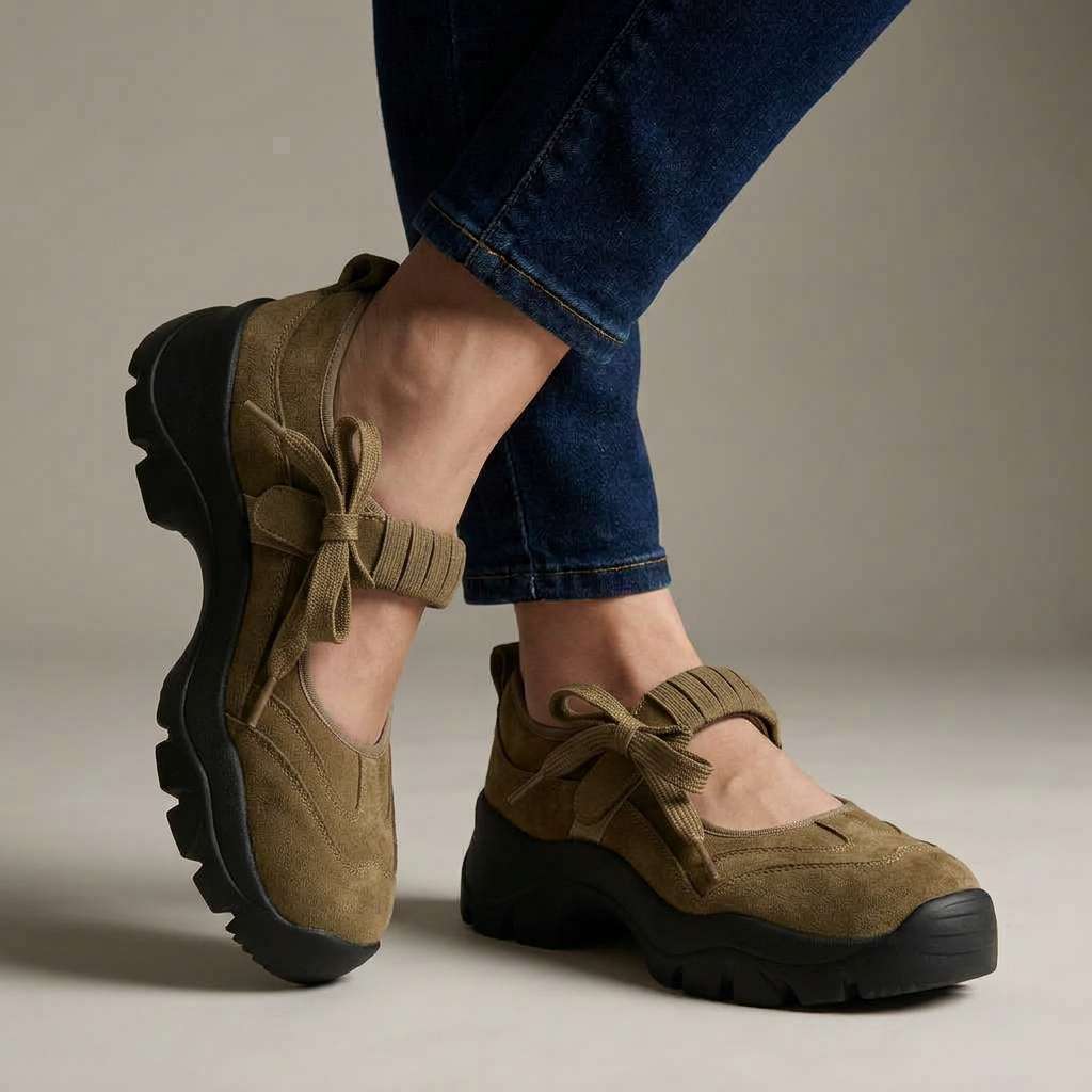 Veronica Cushioned Adjustable Loafers - Green