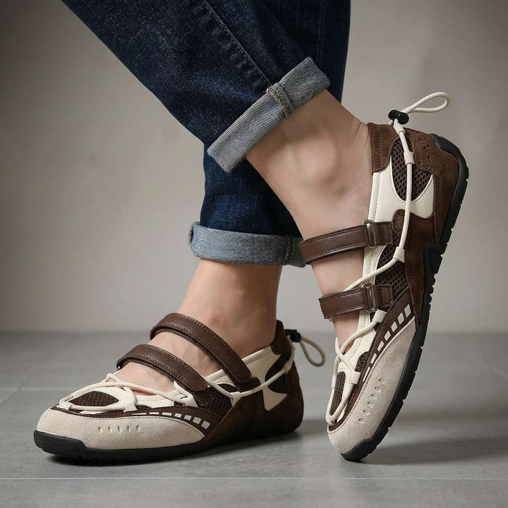 Frances Cushioned Adjustable Loafers - Brown