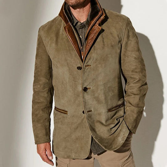 Julian Vintage Trim Jacket - Khaki