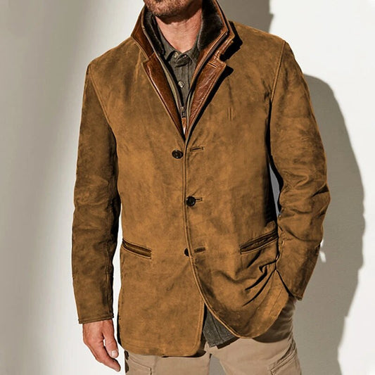 Julian Vintage Trim Jacket - Brown
