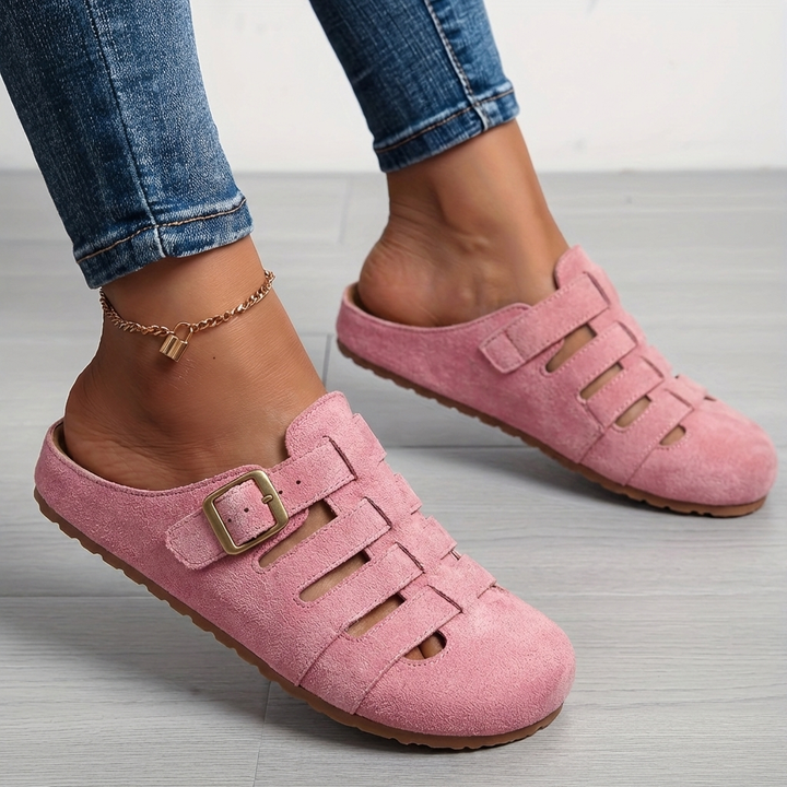 Clara Comfortable Mule Sandals - Pink
