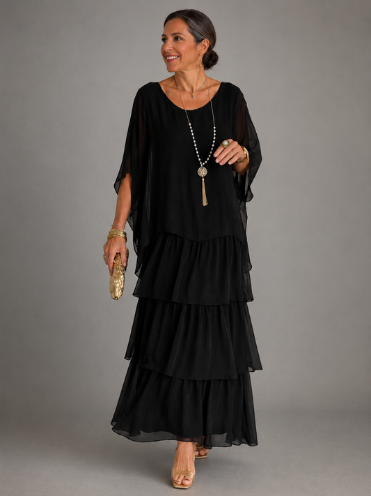 Dorothy | Tiered Flutter-Sleeve Maxi Dress