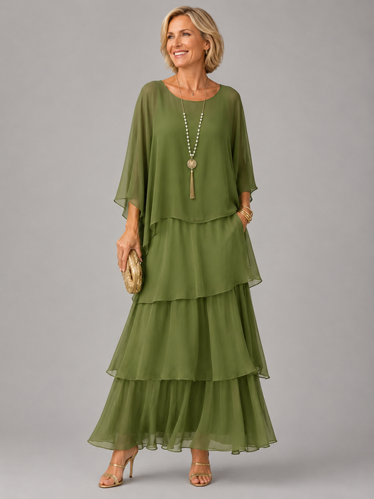 Dorothy | Tiered Flutter-Sleeve Maxi Dress