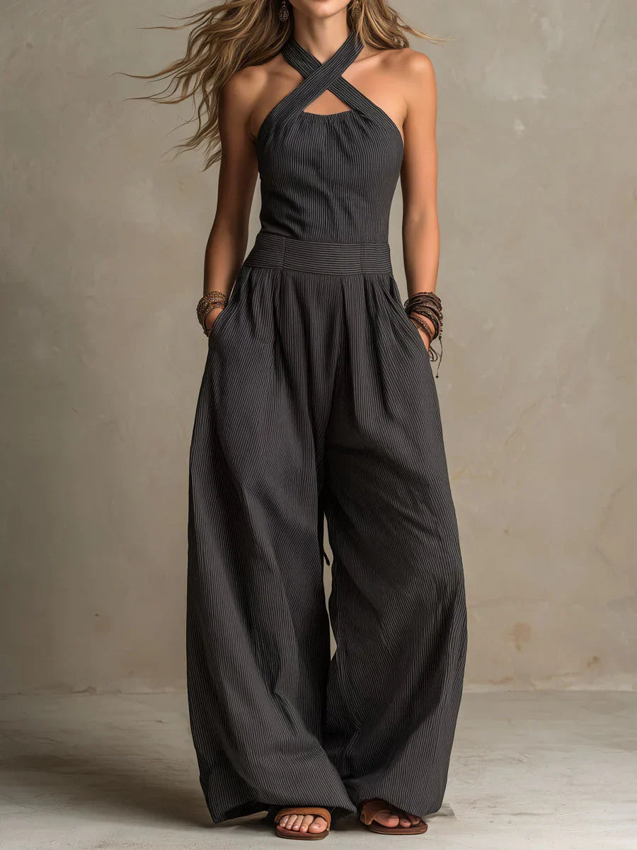 Melanie | Elegant Cross-Neck Jumpsuit