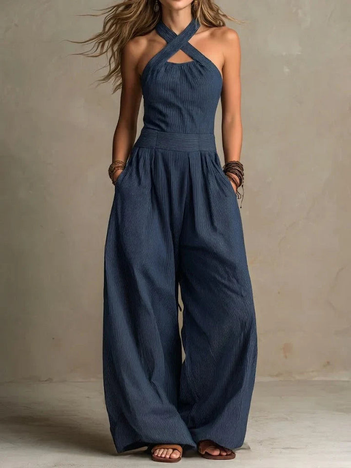 Melanie | Elegant Cross-Neck Jumpsuit