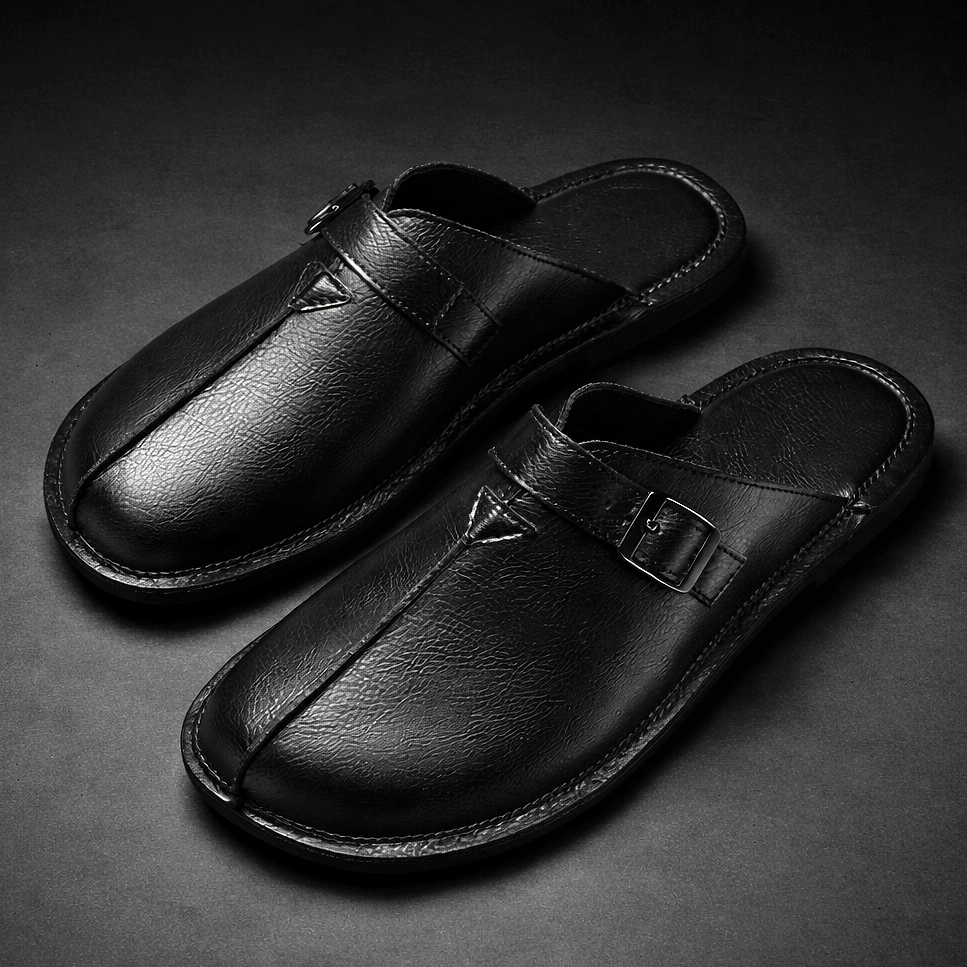 Ambrose Buckle Mules - Black