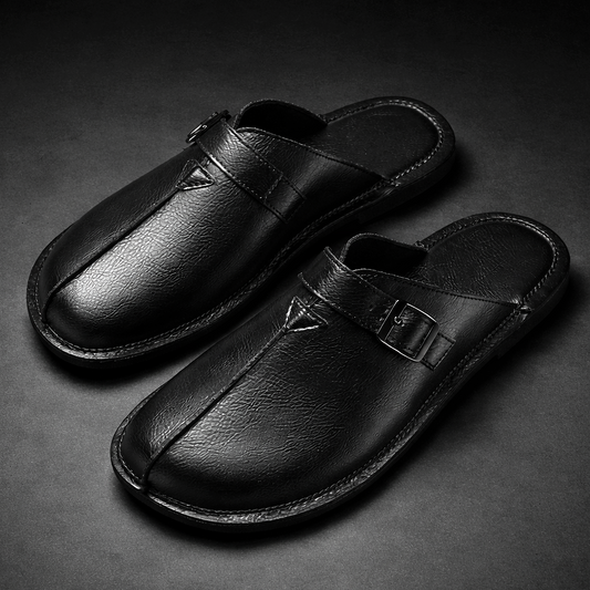 Ambrose Buckle Mules - Black
