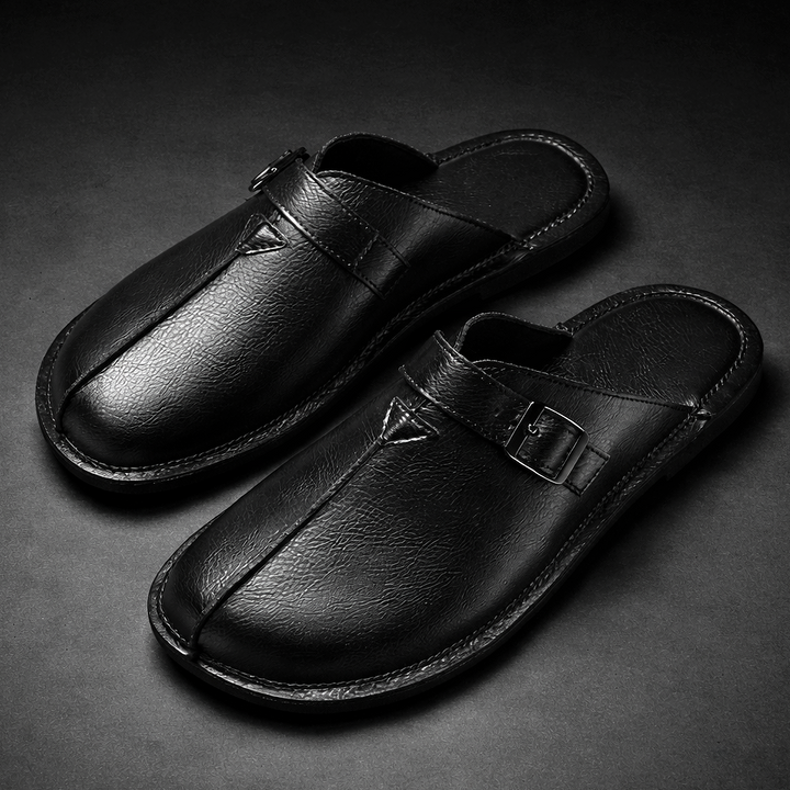 Ambrose Buckle Mules - Black