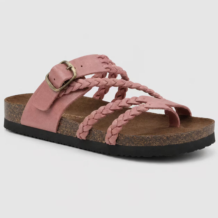 Elena Woven Leather Sandals - Rosa