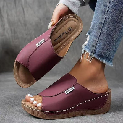 Ivy Ultra-Comfort Orthopaedic Sandals - Burgundy