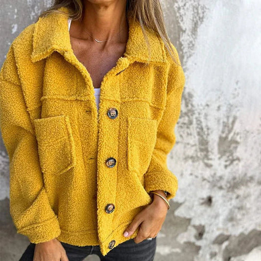 Eleanor | Soft Faux Fur Jacket with Button Front