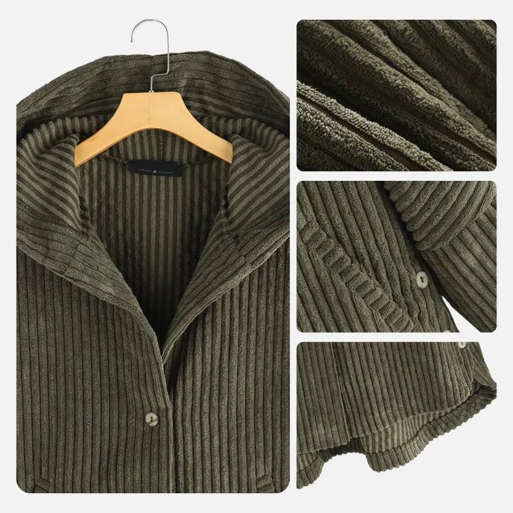 Anna | Hooded Ribbed Coat